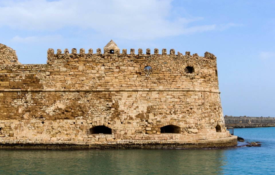 Detail venetian fortress harbour eastern part and dam Heraklion