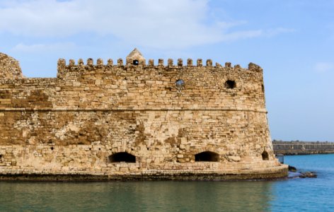 Detail venetian fortress harbour eastern part and dam Heraklion photo