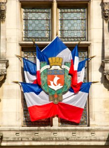 Detail window Paris city hall July 14 2012