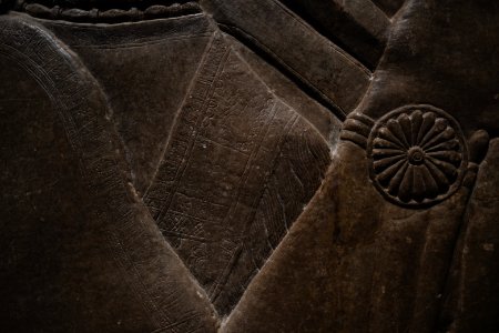 Details of the palace reliefs of Neo-Assyrian king Ashurnasirpal II (883-878 BC) on view at the Metropolitan Museum of Art