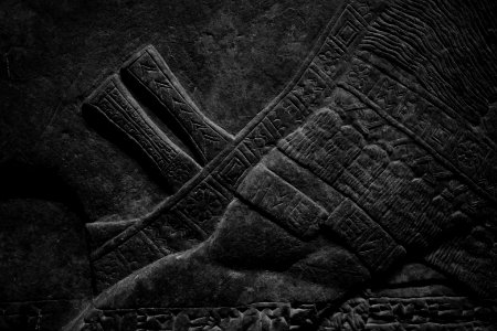 Details from the palace reliefs of Neo-Assyrian king Ashurnasirpal II (883-898 BC) on view at the Metropolitan Museum of Art