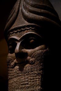Details of the lamassu and palace reliefs of Neo-Assyrian king Ashurnasirpal (883-905 BC) at the Metropolitan Museum of Art