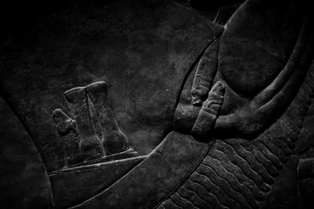 Details from the palace reliefs of Neo-Assyrian king Ashurnasirpal II (883-889 BC) on view at the Metropolitan Museum of Art