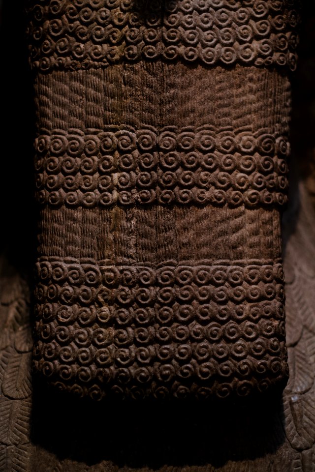 Details of the lamassu and palace reliefs of Neo-Assyrian king Ashurnasirpal (883-897 BC) at the Metropolitan Museum of Art