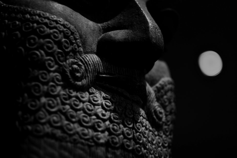 Details of the lamassu and palace reliefs of Neo-Assyrian king Ashurnasirpal (883-891 BC) at the Metropolitan Museum of Art