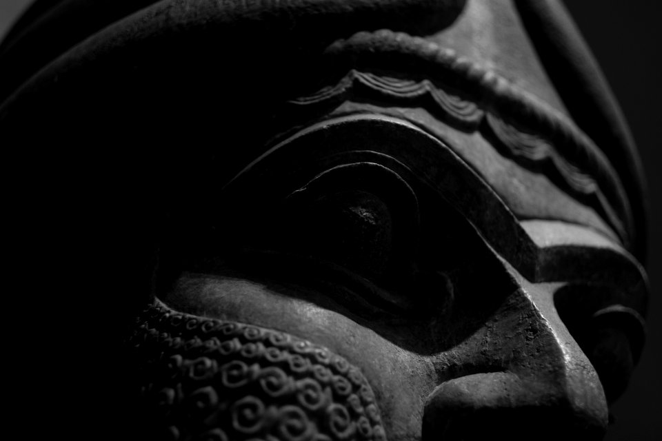 Details of the lamassu and palace reliefs of Neo-Assyrian king Ashurnasirpal (883-889 BC) at the Metropolitan Museum of Art