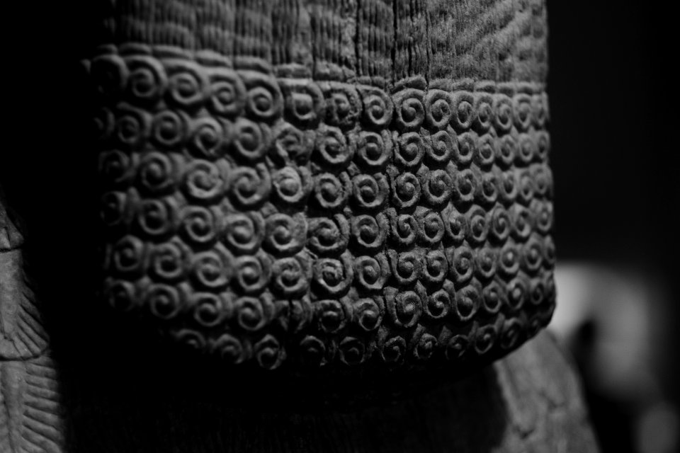 Details of the lamassu and palace reliefs of Neo-Assyrian king Ashurnasirpal (883-894 BC) at the Metropolitan Museum of Art