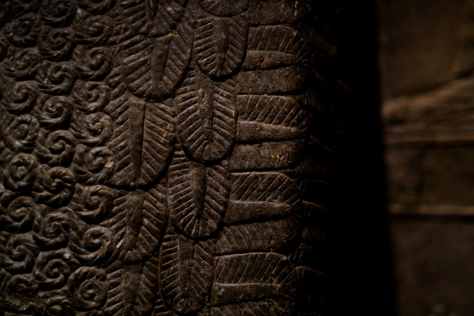 Details of the lamassu and palace reliefs of Neo-Assyrian king Ashurnasirpal (883-904 BC) at the Metropolitan Museum of Art