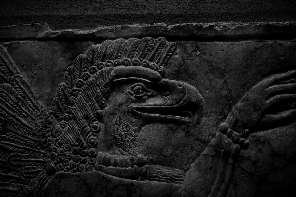 Details from the palace reliefs of Neo-Assyrian king Ashurnasirpal II (883-896 BC) on view at the Metropolitan Museum of Art
