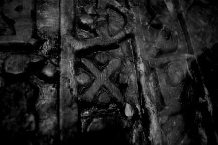 Details of inscription and plaques in the main crypt at the Monastery of Saint Matthew 12