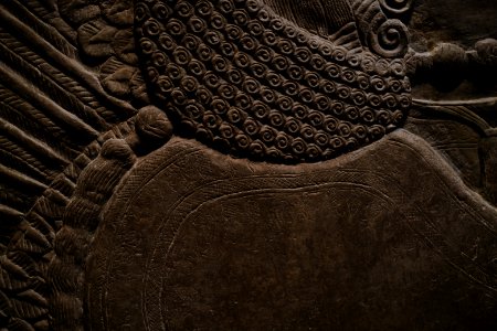 Details of the palace reliefs of Neo-Assyrian king Ashurnasirpal II (883-905 BC) on view at the Metropolitan Museum of Art