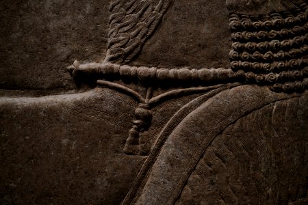 Details of the reliefs from the palace of Neo-Assyrian king Ashurnasirpal II (883-861 BC) on view at the Metropolitan Museum of Art