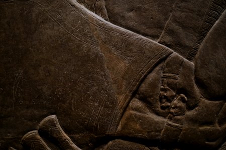 Details of the palace reliefs of Neo-Assyrian king Ashurnasirpal II (883-901 BC) on view at the Metropolitan Museum of Art
