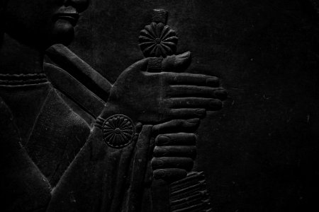 Details from the palace reliefs of Neo-Assyrian king Ashurnasirpal II (883-861 BC) on view at the Metropolitan Museum of Art