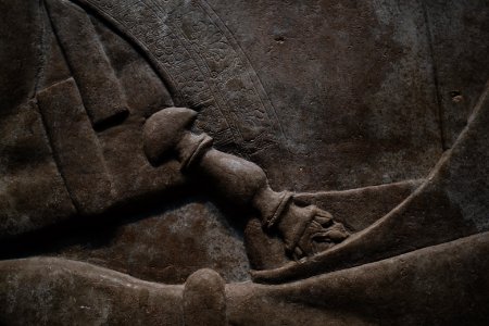 Details of the reliefs from the palace of Neo-Assyrian king Ashurnasirpal II (883-878 BC) on view at the Metropolitan Museum of Art