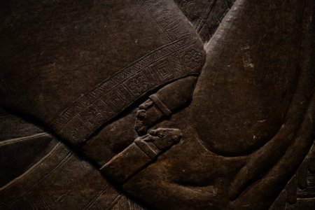 Details of the palace reliefs of Neo-Assyrian king Ashurnasirpal II (883-884 BC) on view at the Metropolitan Museum of Art