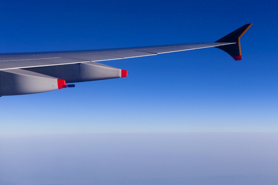Travel airplane sky