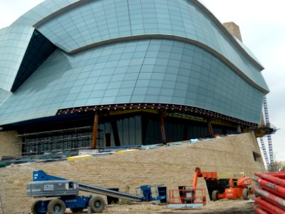 Detail of construction of Canadian Museum for Human Rights, October 2012
