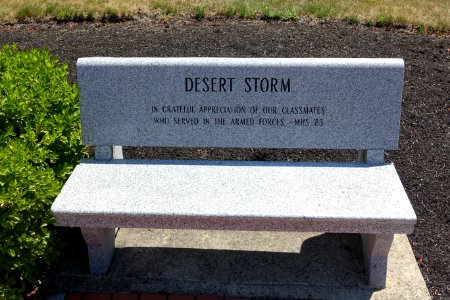 Desert Storm bench - Middleboro Veterans' Memorial Park - Middleborough, Massachusetts - DSC04009