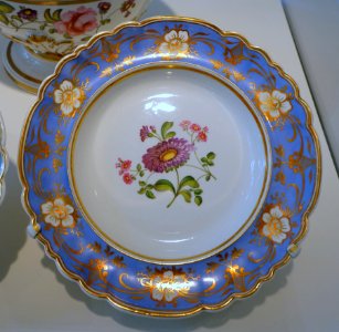 Desert bowl, from a partial dessert service, made by John Ridgway, 1830-1840, porcelain, hand-painted decoration and gilding - Peabody Essex Museum - DSC06644