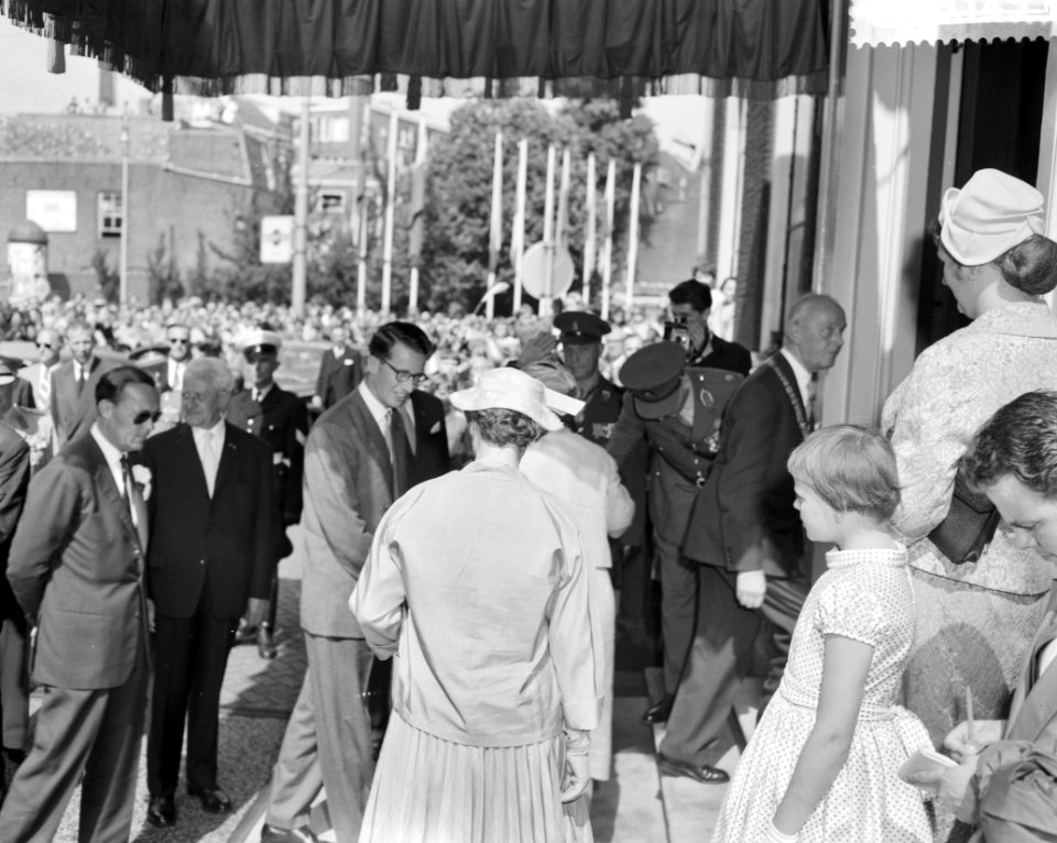 Derde dag van het bezoek van Koning Boudewijn Ontvangst van de Belgische kolonie, Bestanddeelnr 910-5143