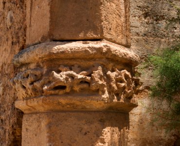 Detail column, Alcazaba gardens, Almeria, Spain