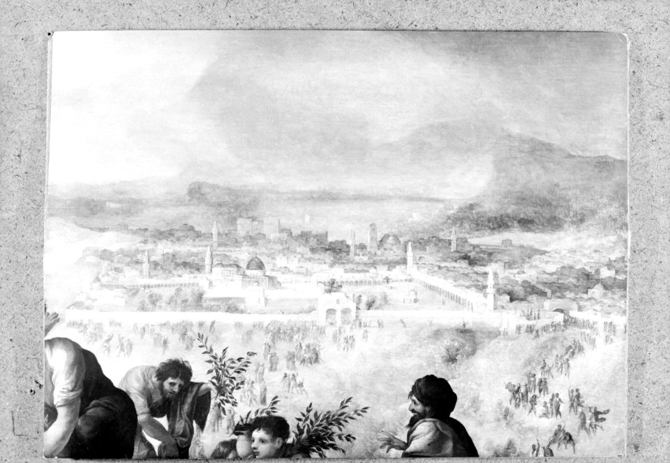 Detail van een schilderij voorstellend de intocht van Jezus Christus en zijn dis, Bestanddeelnr 255-5178