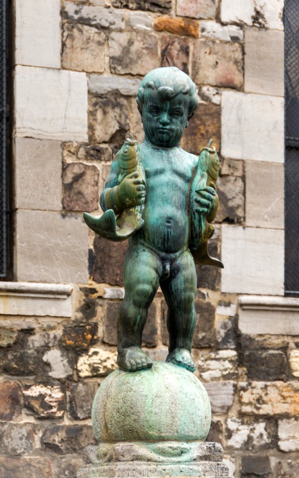 Detail fontaine Fischmarkt, Aix-la-Chapelle, Allemagne