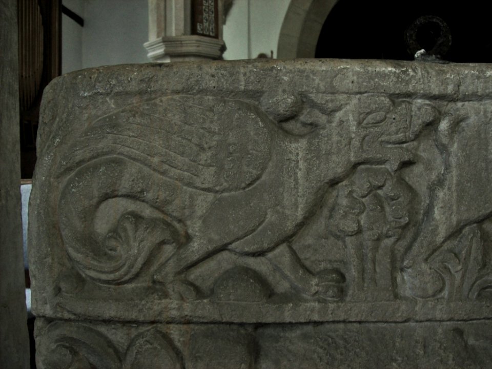 Detail of font 3, St Peter, Newenden
