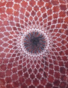 Detail of Ceiling, Taj Mahal mosque (cropped)