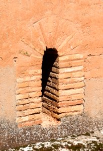 Detail fortified window, Alhambra, Granada, Spain