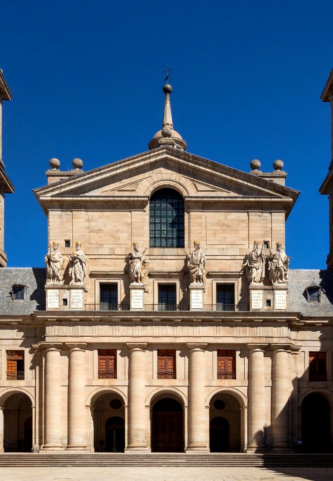 Detail facade basilica monastery El Escorial Spain