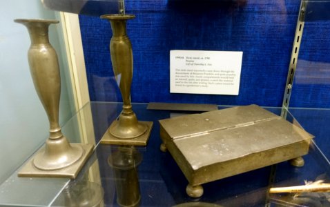 Desk stand, pewter, c. 1780 - Old Colony History Museum - Taunton, Massachusetts - DSC04000