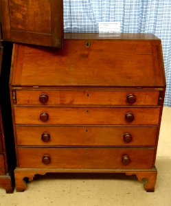 Desk, Chippendale style, c. 1790-1810, cherry - Dedham Historical Society - Dedham Massachusetts - DSC04166