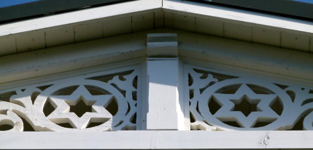 Detail of house with David star in Binz