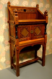Desk by M. Louise McLaughlin, 1876, walnut, ebony, copper - Cincinnati Art Museum - DSC03051