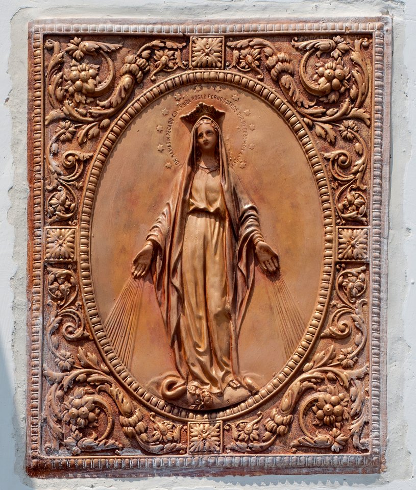 Detail religious exterior of a house in the ports of Altagracia