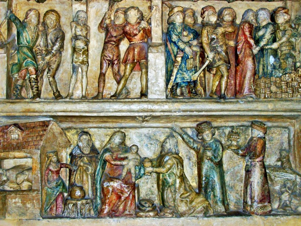 Detail of reredos, St Mary, Wingham