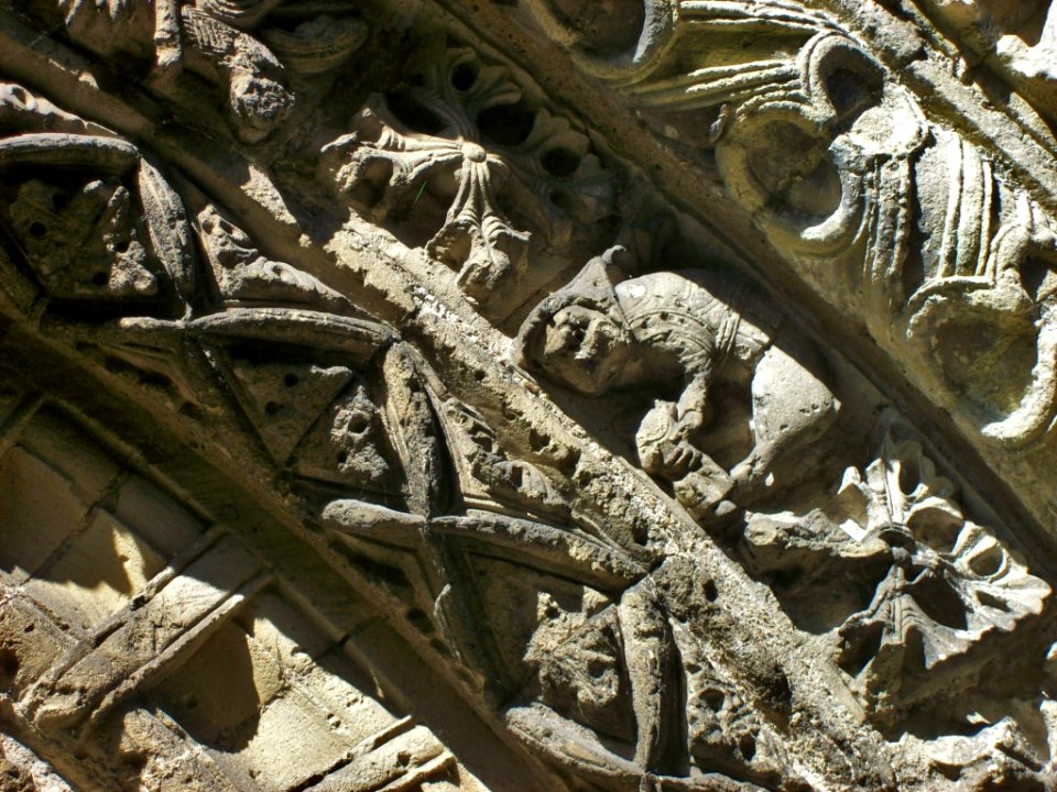 Detail of Romanesque carving, Patrixbourne 2