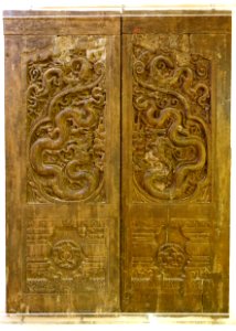 Doors, Pho Minh pagoda, Nam Dinh province, Tran dynasty, 13th-14th century AD, carved wood - National Museum of Vietnamese History - Hanoi, Vietnam - DSC05496