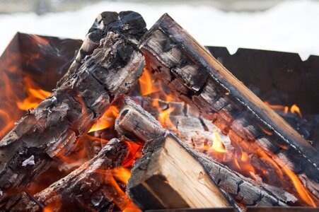 Burn coals firewood photo