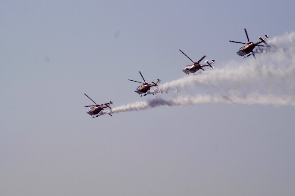 Helicopters aerobics planes