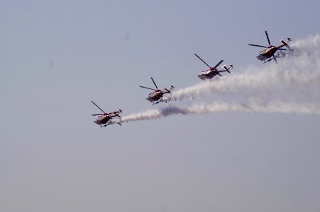 Helicopters aerobics planes