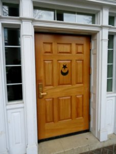 Door of Alpha Delta Phi fraternity at the University of Rochester