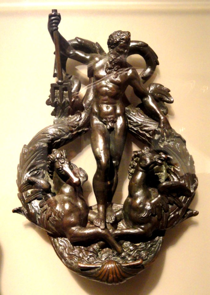 Door Knocker with Neptune and Sea Horses, by Alessandro Vittoria, c. 1550-1580, bronze - Fogg Art Museum - DSC02328