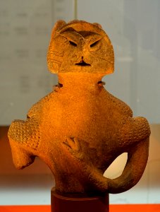 Dogu, excavated at Kamikurokoma, Misaka-cho, Fuefuki-shi, Yamanashi, Jomon period, 3000-2000 BC, ceramic - Ishikawa Prefectural Museum of Traditional Arts and Crafts - Kanazawa, Japan - DSC09385