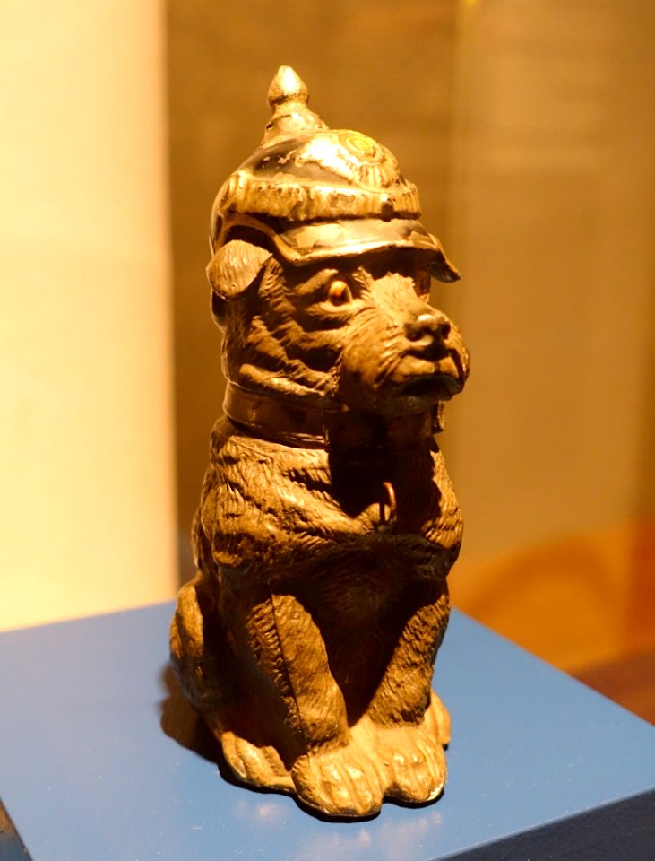 Dog with pickelhaube, Germany, c. 1910 AD - Braunschweigisches Landesmuseum - DSC04655