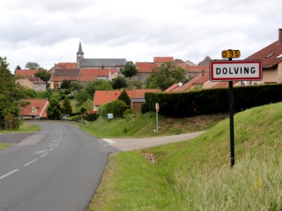 Dolving (Moselle) panneau d'entrée