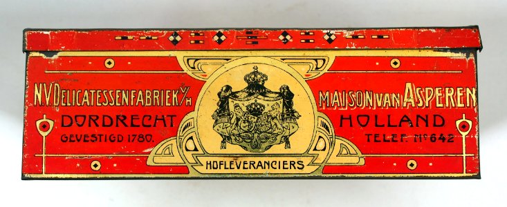 Dordtse Speculaas blik, NV Delicatessenfabriek van het Maison van Asperen, foto 4