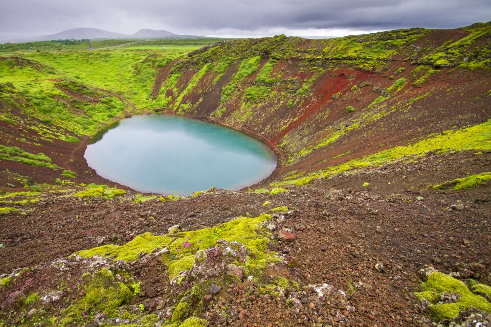 Crater lake kerio iceland